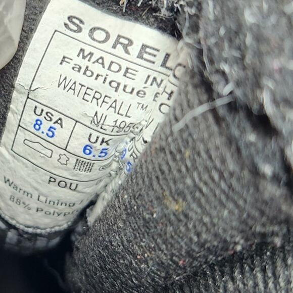 Sorel Waterfall Low Lace Black Waterproof Winter Boots Lace Up Black Size 8.5 - Picture 8 of 10